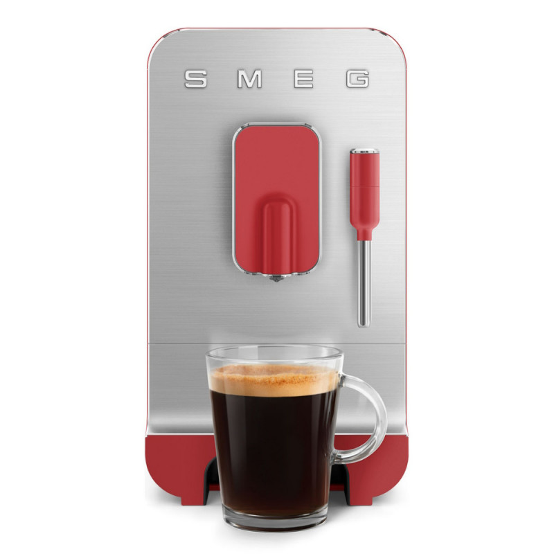 Μηχανή εσπρέσο SMEG Collezione BCC02RDMEU, 1350 W, 19 bar, 1,4 λίτρα, 8 λειτουργίες, Ενσωματωμένος μύλος, Ακροφύσιο ατμού, Κόκκινο