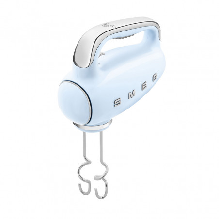 Χειροκίνητο μίξερ SMEG 50's Style HMF01PBEU, 250 W, 9 ταχύτητες, λειτουργία Turbo, κρυφή οθόνη LED, χρονοδιακόπτης, εξαρτήματα, μπλε