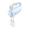 Χειροκίνητο μίξερ SMEG 50's Style HMF01PBEU, 250 W, 9 ταχύτητες, λειτουργία Turbo, κρυφή οθόνη LED, χρονοδιακόπτης, εξαρτήματα, μπλε