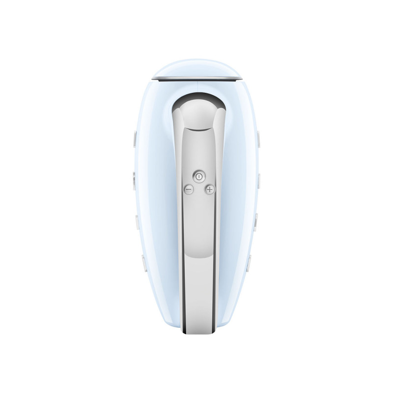 Χειροκίνητο μίξερ SMEG 50's Style HMF01PBEU, 250 W, 9 ταχύτητες, λειτουργία Turbo, κρυφή οθόνη LED, χρονοδιακόπτης, εξαρτήματα, μπλε