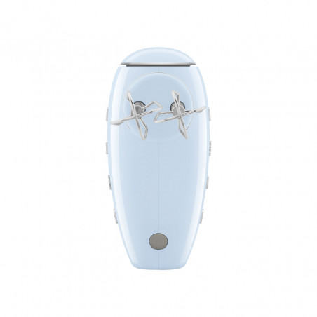 Χειροκίνητο μίξερ SMEG 50's Style HMF01PBEU, 250 W, 9 ταχύτητες, λειτουργία Turbo, κρυφή οθόνη LED, χρονοδιακόπτης, εξαρτήματα, μπλε