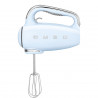Χειροκίνητο μίξερ SMEG 50's Style HMF01PBEU, 250 W, 9 ταχύτητες, λειτουργία Turbo, κρυφή οθόνη LED, χρονοδιακόπτης, εξαρτήματα, μπλε