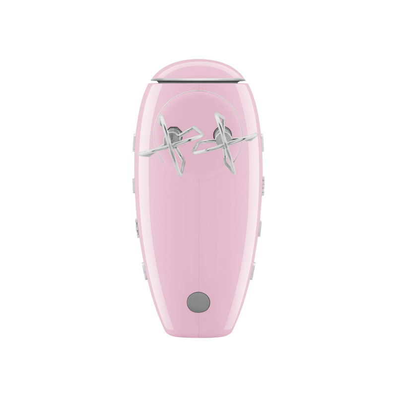 Χειροκίνητο μίξερ SMEG 50's Style HMF01PKEU, 250 W, 9 ταχύτητες, λειτουργία Turbo, κρυφή οθόνη LED, χρονοδιακόπτης, εξαρτήματα, ροζ