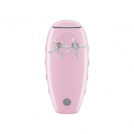 Χειροκίνητο μίξερ SMEG 50's Style HMF01PKEU, 250 W, 9 ταχύτητες, λειτουργία Turbo, κρυφή οθόνη LED, χρονοδιακόπτης, εξαρτήματα, ροζ
