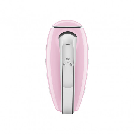 Χειροκίνητο μίξερ SMEG 50's Style HMF01PKEU, 250 W, 9 ταχύτητες, λειτουργία Turbo, κρυφή οθόνη LED, χρονοδιακόπτης, εξαρτήματα, ροζ