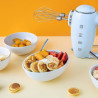 Χειροκίνητο μίξερ SMEG 50's Style HMF01PBEU, 250 W, 9 ταχύτητες, λειτουργία Turbo, κρυφή οθόνη LED, χρονοδιακόπτης, εξαρτήματα, μπλε