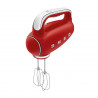 Χειροκίνητο μίξερ SMEG 50's Style HMF01RDEU, 250 W, 9 ταχύτητες, λειτουργία Turbo, κρυφή οθόνη LED, χρονοδιακόπτης, εξαρτήματα, κόκκινο