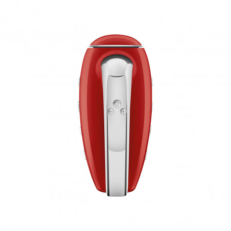 Χειροκίνητο μίξερ SMEG 50's Style HMF01RDEU, 250 W, 9 ταχύτητες, λειτουργία Turbo, κρυφή οθόνη LED, χρονοδιακόπτης, εξαρτήματα, κόκκινο