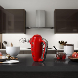 Χειροκίνητο μίξερ SMEG 50's Style HMF01RDEU, 250 W, 9 ταχύτητες, λειτουργία Turbo, κρυφή οθόνη LED, χρονοδιακόπτης, εξαρτήματα, κόκκινο