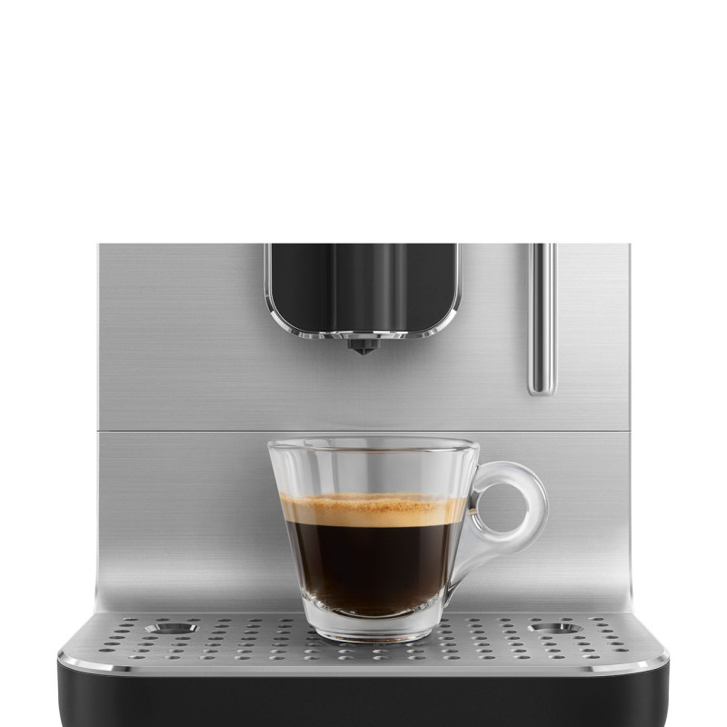 Μηχανή εσπρέσο SMEG Collezione BCC12BLMEU, 1350 W, 19 bar, 1,4 λίτρα, 8 λειτουργίες, Ενσωματωμένος μύλος, Ακροφύσιο ατμού, Μαύρο