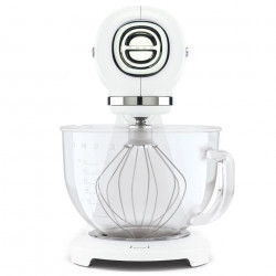 Μίξερ SMEG SMF15WHEU, 1000 W, 4,8 λίτρα, 10 ταχύτητες, Άμεση μετάδοση κίνησης, Αντιολισθητικά πόδια, Λευκό