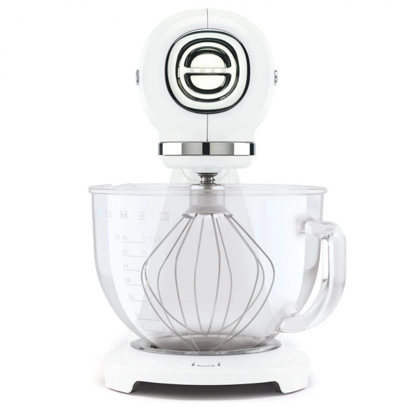 Μίξερ SMEG SMF15WHEU, 1000 W, 4,8 λίτρα, 10 ταχύτητες, Άμεση μετάδοση κίνησης, Αντιολισθητικά πόδια, Λευκό