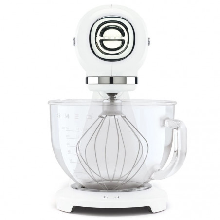 Μίξερ SMEG SMF15WHEU, 1000 W, 4,8 λίτρα, 10 ταχύτητες, Άμεση μετάδοση κίνησης, Αντιολισθητικά πόδια, Λευκό