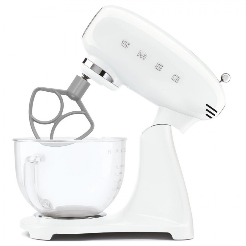 Μίξερ SMEG SMF15WHEU, 1000 W, 4,8 λίτρα, 10 ταχύτητες, Άμεση μετάδοση κίνησης, Αντιολισθητικά πόδια, Λευκό