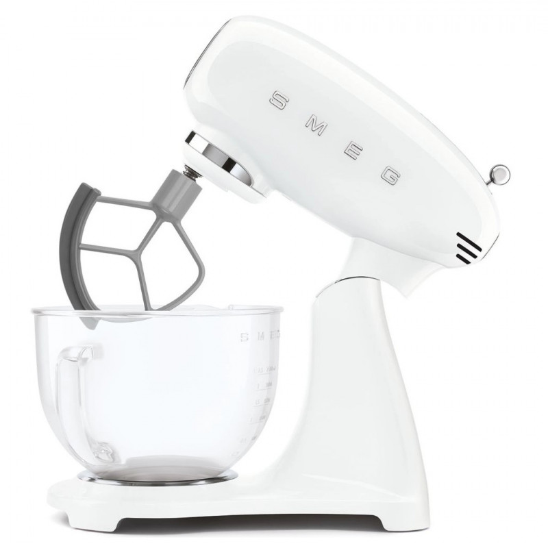Μίξερ SMEG SMF15WHEU, 1000 W, 4,8 λίτρα, 10 ταχύτητες, Άμεση μετάδοση κίνησης, Αντιολισθητικά πόδια, Λευκό