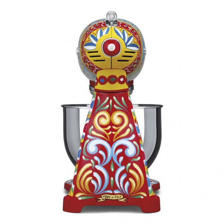Μίξερ SMEG Dolce & Gabbana SMF03DGEU, 800 W, 4,8 λίτρα, 10 ταχύτητες, Λειτουργία ομαλής εκκίνησης, Αντιολισθητικά πόδια, Πολύχρωμο