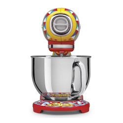 Μίξερ SMEG Dolce & Gabbana SMF03DGEU, 800 W, 4,8 λίτρα, 10 ταχύτητες, Λειτουργία ομαλής εκκίνησης, Αντιολισθητικά πόδια, Πολύχρωμο