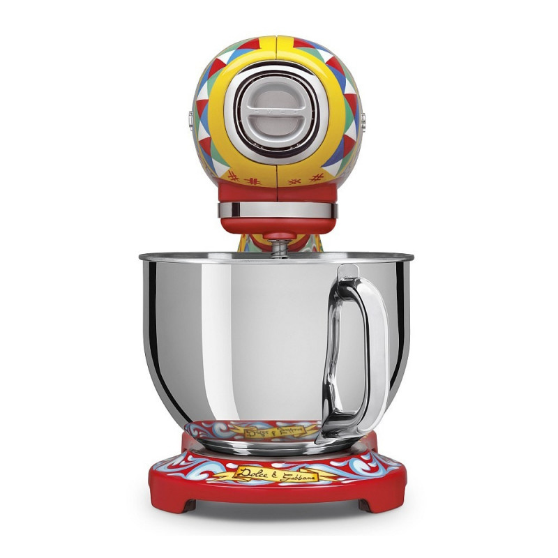 Μίξερ SMEG Dolce & Gabbana SMF03DGEU, 800 W, 4,8 λίτρα, 10 ταχύτητες, Λειτουργία ομαλής εκκίνησης, Αντιολισθητικά πόδια, Πολύχρωμο