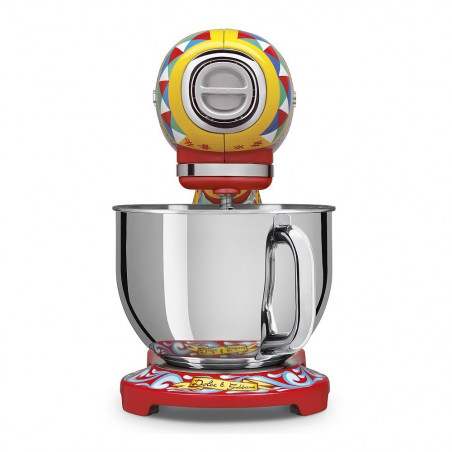 Μίξερ SMEG Dolce & Gabbana SMF03DGEU, 800 W, 4,8 λίτρα, 10 ταχύτητες, Λειτουργία ομαλής εκκίνησης, Αντιολισθητικά πόδια, Πολύχρωμο