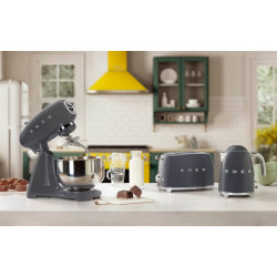 Μίξερ SMEG SMF03GREU, 800 W, 4,8 λίτρα, 10 ταχύτητες, Λειτουργία ομαλής εκκίνησης, Αντιολισθητικά πόδια, Γκρι