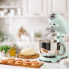 Μίξερ SMEG SMF03PGEU, 800 W, 4,8 λίτρα, 10 ταχύτητες, Λειτουργία ομαλής εκκίνησης, Αντιολισθητικά πόδια, Παστέλ πράσινο