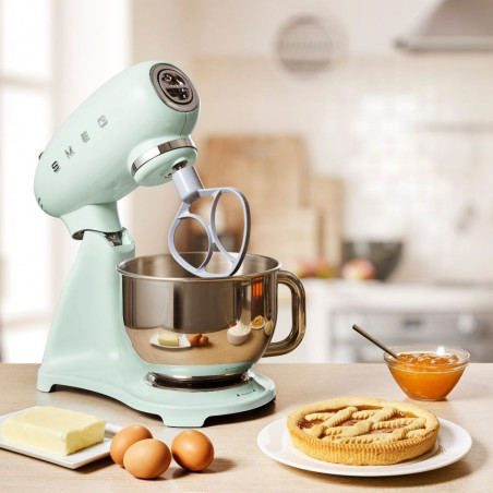 Μίξερ SMEG SMF03PGEU, 800 W, 4,8 λίτρα, 10 ταχύτητες, Λειτουργία ομαλής εκκίνησης, Αντιολισθητικά πόδια, Παστέλ πράσινο