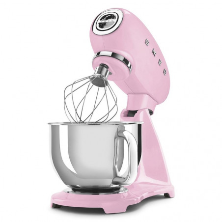 Μίξερ SMEG SMF03PKEU, 800 W, 4,8 λίτρα, 10 ταχύτητες, Λειτουργία ομαλής εκκίνησης, Αντιολισθητικά πόδια, Ροζ