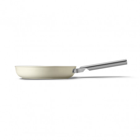 Τηγάνι SMEG FPF2002CRM, 1,5 λ, Ø20 εκ., Κεραμική αντικολλητική επίστρωση, Έως 250 °C, Χωρίς PFAS, Για επαγωγικές εστίες, Κρεμ
