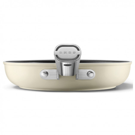 Τηγάνι SMEG FPF2002CRM, 1,5 λ, Ø20 εκ., Κεραμική αντικολλητική επίστρωση, Έως 250 °C, Χωρίς PFAS, Για επαγωγικές εστίες, Κρεμ