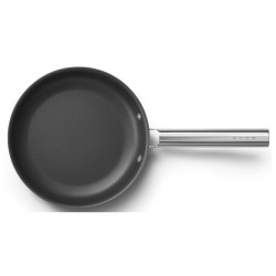 Τηγάνι με καπάκι SMEG CKFF2401BLM, 1,9 λ, Ø24 εκ., Επίστρωση τεφλόν, Έως 250 °C, Χωρίς PFAS, Για επαγωγικές εστίες, Μαύρο