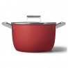 Κατσαρόλα SMEG CKFC2611RDM, 7,7 λίτρα, Ø26 εκ., Επίστρωση τεφλόν, Έως 250 °C, Για επαγωγικές εστίες, Κόκκινη