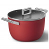 Κατσαρόλα SMEG CKFC2611RDM, 7,7 λίτρα, Ø26 εκ., Επίστρωση τεφλόν, Έως 250 °C, Για επαγωγικές εστίες, Κόκκινη