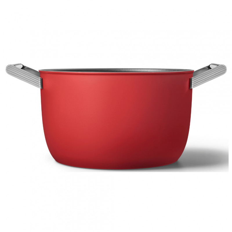 Κατσαρόλα SMEG CKFC2611RDM, 7,7 λίτρα, Ø26 εκ., Επίστρωση τεφλόν, Έως 250 °C, Για επαγωγικές εστίες, Κόκκινη