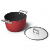 Κατσαρόλα SMEG CKFC2611RDM, 7,7 λίτρα, Ø26 εκ., Επίστρωση τεφλόν, Έως 250 °C, Για επαγωγικές εστίες, Κόκκινη