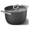Κατσαρόλα SMEG CKFC2611BLM, 7,7 λίτρα, Ø26 εκ., Επίστρωση τεφλόν, Έως 250 °C, Για επαγωγικές εστίες, Μαύρο
