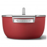 Κατσαρόλα SMEG CKFC2411RDM, 4,8 λ, Ø24 εκ., Τεφλόν επίστρωση, Έως 250 °C, Επαγωγή, Κόκκινη