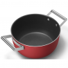 Κατσαρόλα SMEG CKFC2411RDM, 4,8 λ, Ø24 εκ., Τεφλόν επίστρωση, Έως 250 °C, Επαγωγή, Κόκκινη