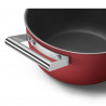 Κατσαρόλα SMEG CKFC2411RDM, 4,8 λ, Ø24 εκ., Τεφλόν επίστρωση, Έως 250 °C, Επαγωγή, Κόκκινη