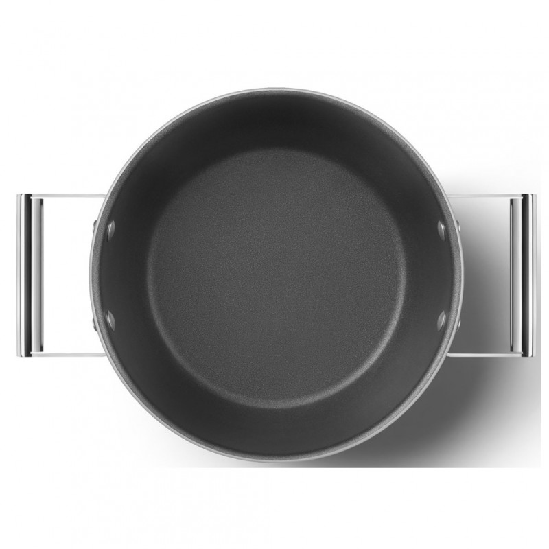 Κατσαρόλα SMEG CKFC2411RDM, 4,8 λ, Ø24 εκ., Τεφλόν επίστρωση, Έως 250 °C, Επαγωγή, Κόκκινη