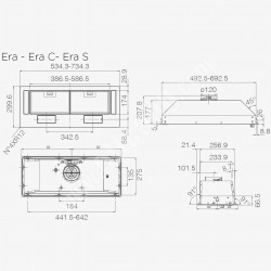 Εντοιχισμένος απορροφητήρας Elica Era BL 52, 81 W, 52 εκ., Κατηγορία C, 224 μ³/ώρα, φωτισμός LED, Μαύρος
