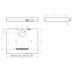 Απορροφητήρας Elica Verve WH 60, 52 W, 60 εκ., Κατηγορία C, 205 μ3/ώρα, φωτισμός LED, Λευκό