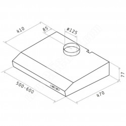 Απορροφητήρας Elica Verve Lux WH 60, 52 W, 60 εκ., Κατηγορία C, 205 μ3/ώρα, φωτισμός LED, Λευκό