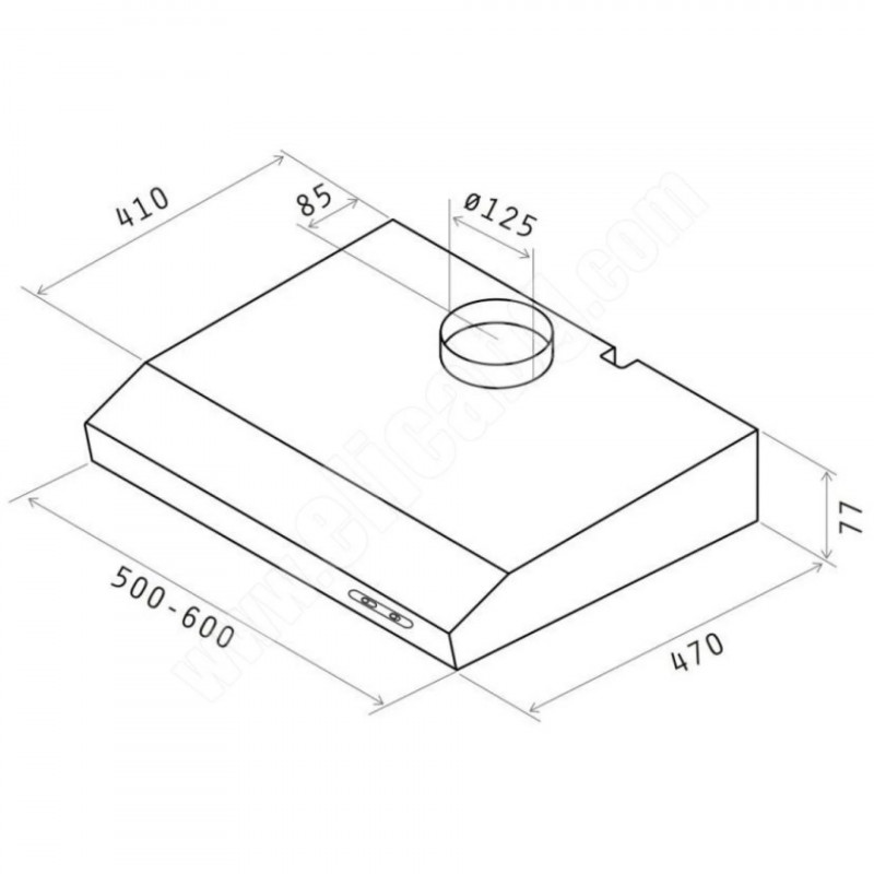 Απορροφητήρας Elica Verve Lux WH 60, 52 W, 60 εκ., Κατηγορία C, 205 μ3/ώρα, φωτισμός LED, Λευκό