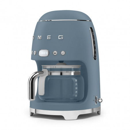 Καφετιέρα Smeg DCF02SBMEU, 1050 W, 1,4 λίτρα, Κανάτα 1,25 λίτρα, Έως 10 φλιτζάνια, Σύστημα προστασίας από το βράσιμο, Μπλε χρώμα