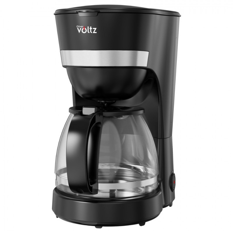 Καφετιέρα Oliver Voltz OV51170WN, 600 W, 1,25 λ, Σύστημα κατά της στάγδην, Διαφανής δεξαμενή νερού, Μαύρо