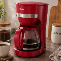 Καφετιέρα Oliver Voltz OV51170WN, 600 W, 1,25 λ, Σύστημα κατά της στάγδην, Διαφανής δεξαμενή νερού, Κόκκινη
