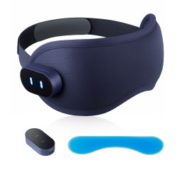 Συσκευή μασάζ για τα μάτια Medivon Horizon HYPNOS, 6 W, Λειτουργία θέρμανσης και ψύξης, Δονήσεις, Μειώνει τη μυϊκή ένταση, Bluetooth, Σκούρο μπλε