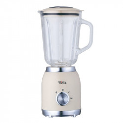Μπλέντερ Voltz OV51162G, 600 W, 1,5 λίτρα, 2 ταχύτητες + λειτουργία Pulse, γυάλινη κανάτα, κρεμ