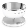 Ζυγαριά κουζίνας Smeg Collezione KSC01WHMWW, Έως 5 kg/5 l, ΤΑΡΑ, Οθόνη LED, Αντιολισθητική βάση, Αυτονομία έως 36 ώρες, Λευκό ματ