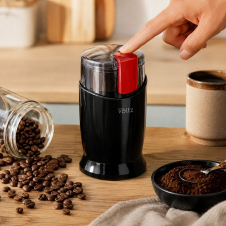 Καφετιέρα Oliver Voltz OV51172C, 150 W, 60 γρ., Σύστημα ασφαλείας, Ατσάλινα μαχαίρια, Μαύρο